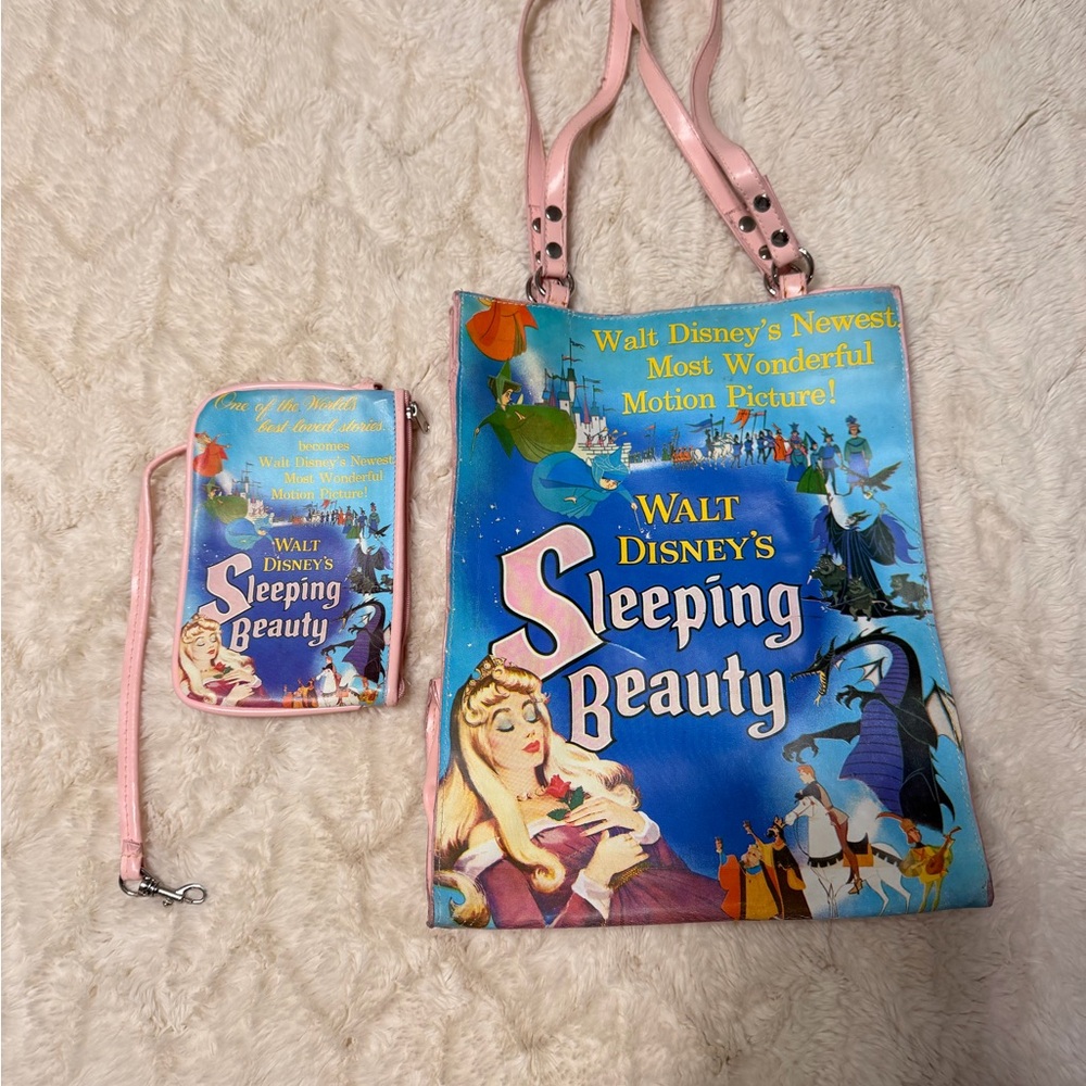 Disney Sleeping Beauty Tote and Pouch - Blue and Pink
